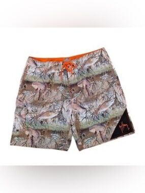 Guy Harvey Men’s Swim Trunks Camo Print Fishing Size 34